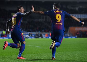Luis Suárez trenca el malefici del Barça a Anoeta
