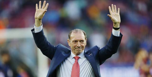 Quini, durante un homenaje recibido por el Barcelona en el Camp Nou.