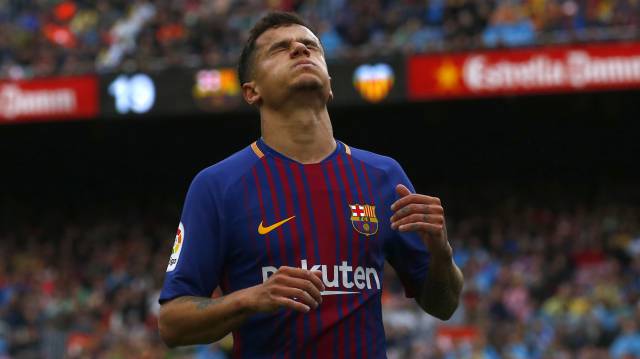 Coutinho, en un partido de Liga con el Barcelona.