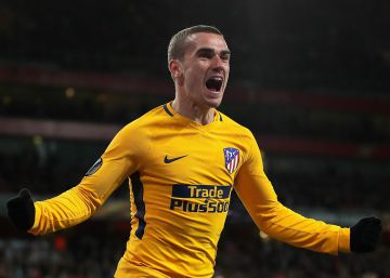 Antoine Griezmann celebra el gol del empate del Atlético.