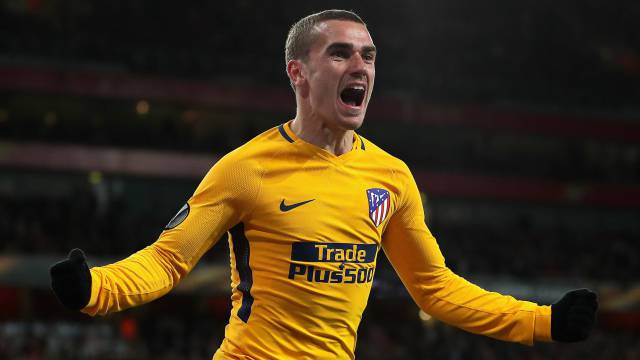 Griezmann celebra el gol del empate del Atlético.