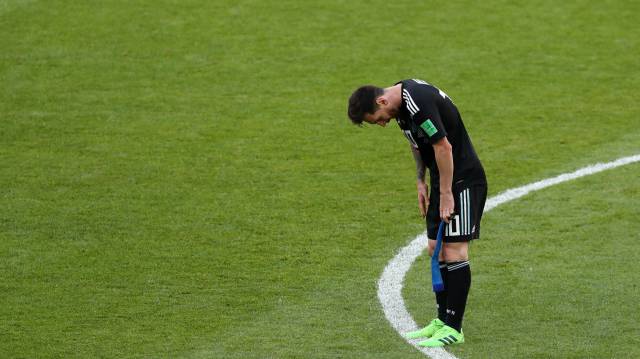 Messi, al acabar el duelo ante Islandia.