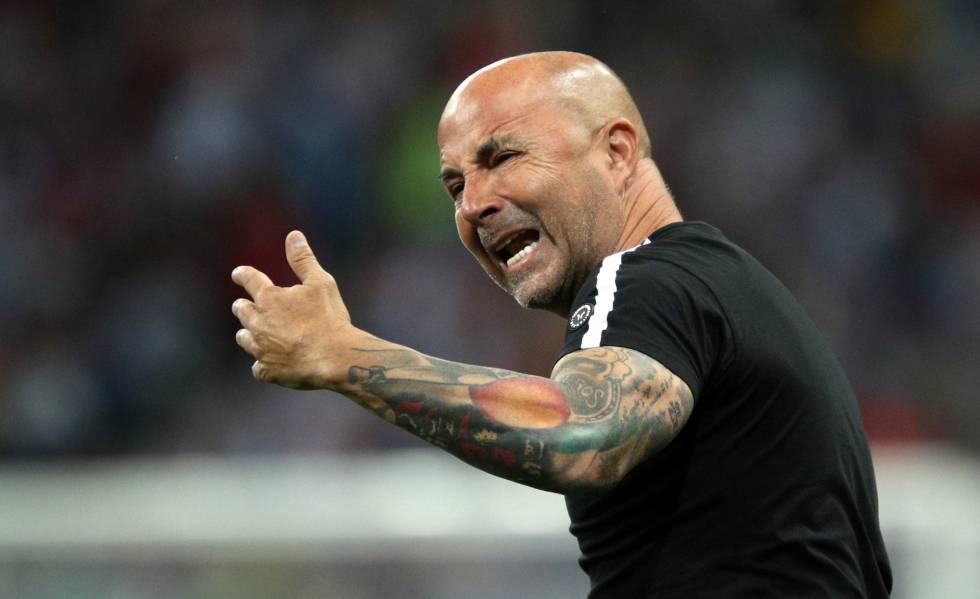 Sampaoli durante el partido contra Croacia
