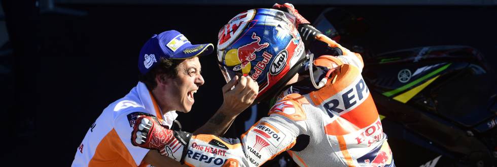 Dani Pedrosa, tras ganar la carrera del GP de la Comunitat Valenciana en 2017.