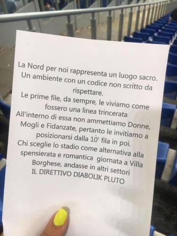 La octavilla de los radicales de la Lazio.