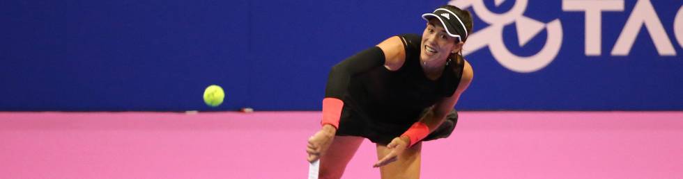Muguruza, durante un partido en Tokio.