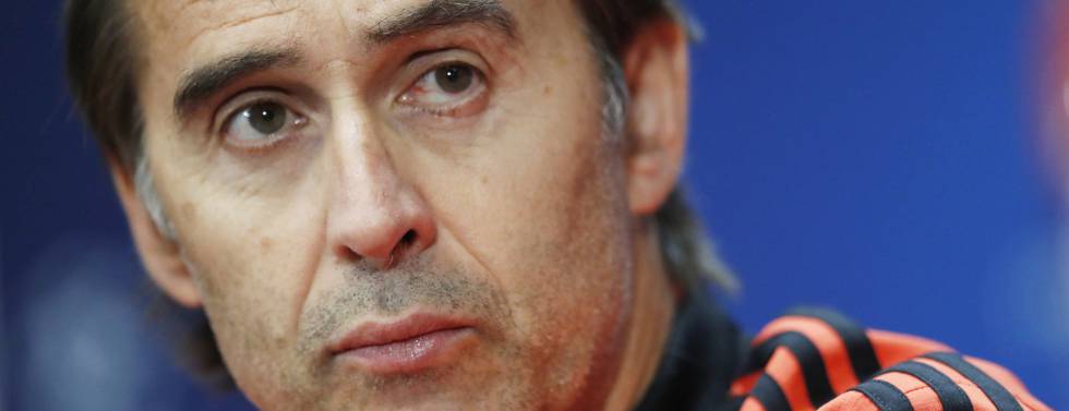 Lopetegui, durante la rueda de prensa en Moscú.