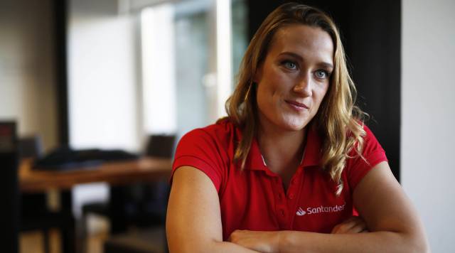 Mireia Belmonte, en el Work Café del Banco Santander.