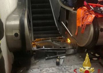 Heridos una veintena de hinchas del CSKA al hundirse las escaleras del metro de Roma