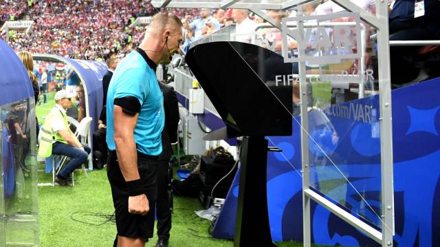 Néstor Pitana, en la final del Mundial de Rusia.