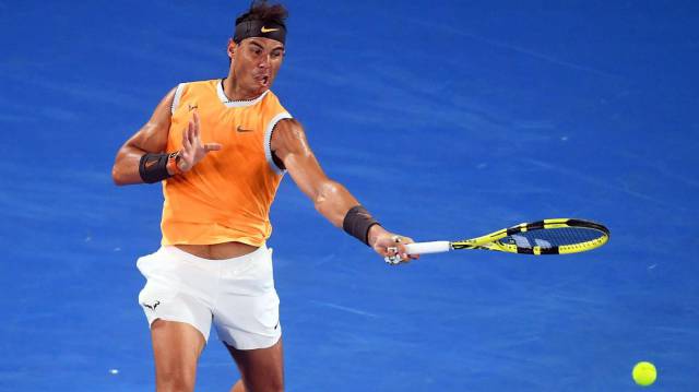 Nadal, durante el partido contra Ebden.