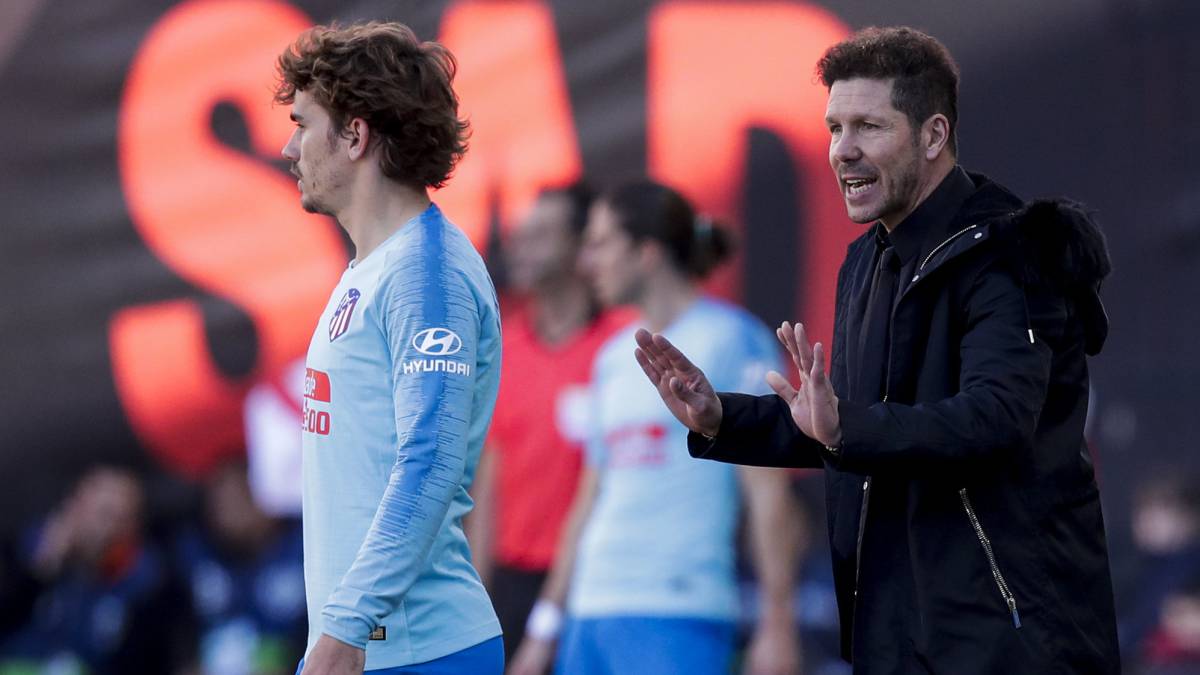Griezmann y Simeone, en San Mamés.