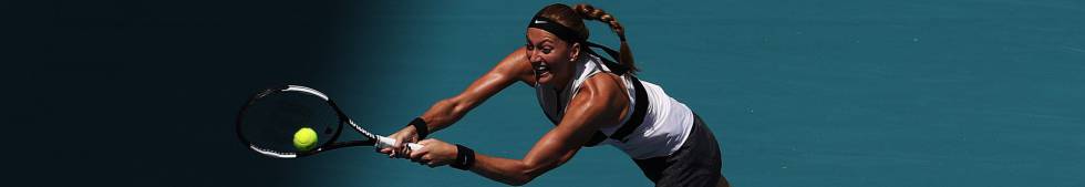Kvitova, durante un partido en Miami.