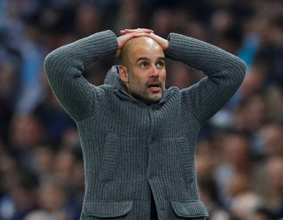 Guardiola en el duelo ante el Tottenham.