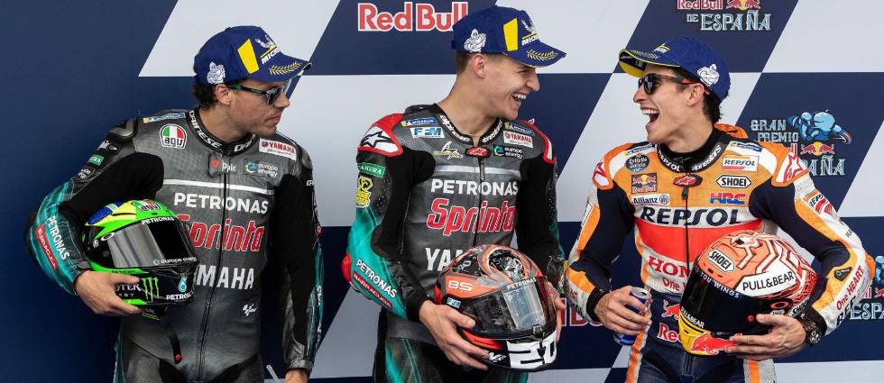Morbidelli, Quartararo y Márquez, en Jerez.