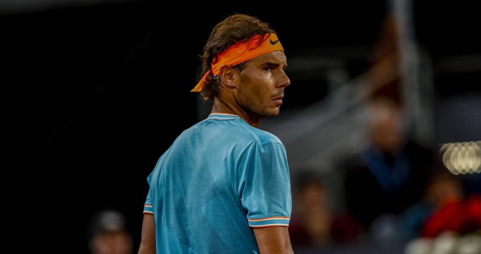 Nadal, durante el partido de anoche en Madrid.