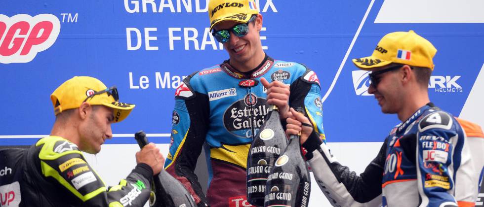 Navarro, Márquez y Fernández, tres españoles en el podio de Le Mans.