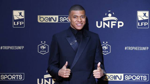 Mbappé, en la gala de la liga francesa.