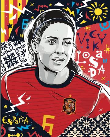 La ilustración de Vicky Losada, una de las 50 jugadoras a seguir en este mundial según la publicación deportiva en COPA90.