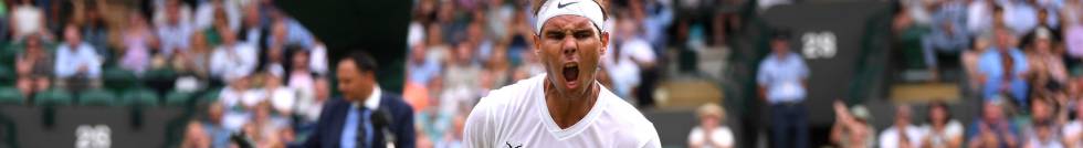 Nadal celebra un punto durante los cuartos de final.