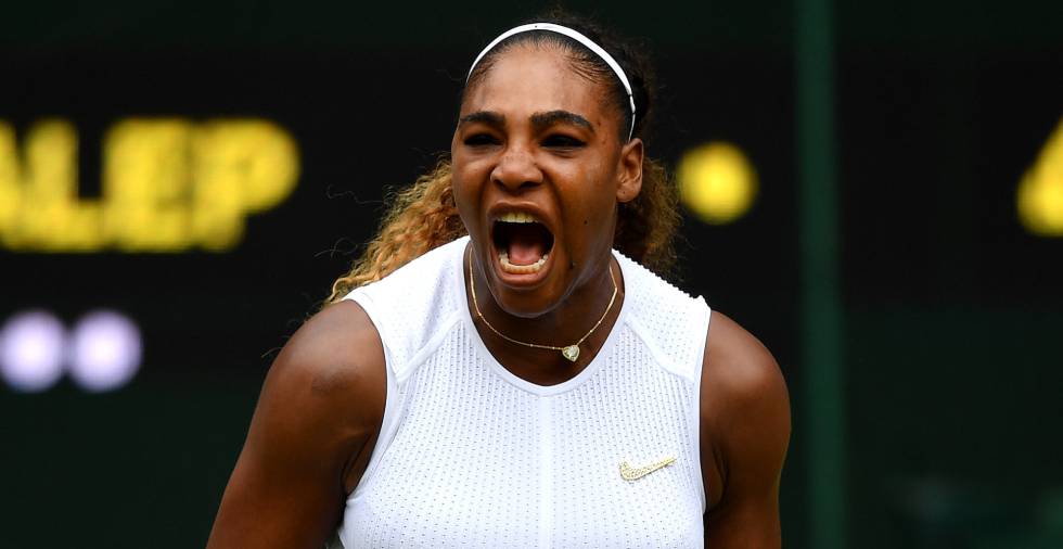 Serena grita durante la final contra Halep.