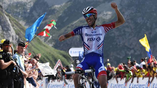Thibaut Pinot, tras ganar en el Tourmalet.
