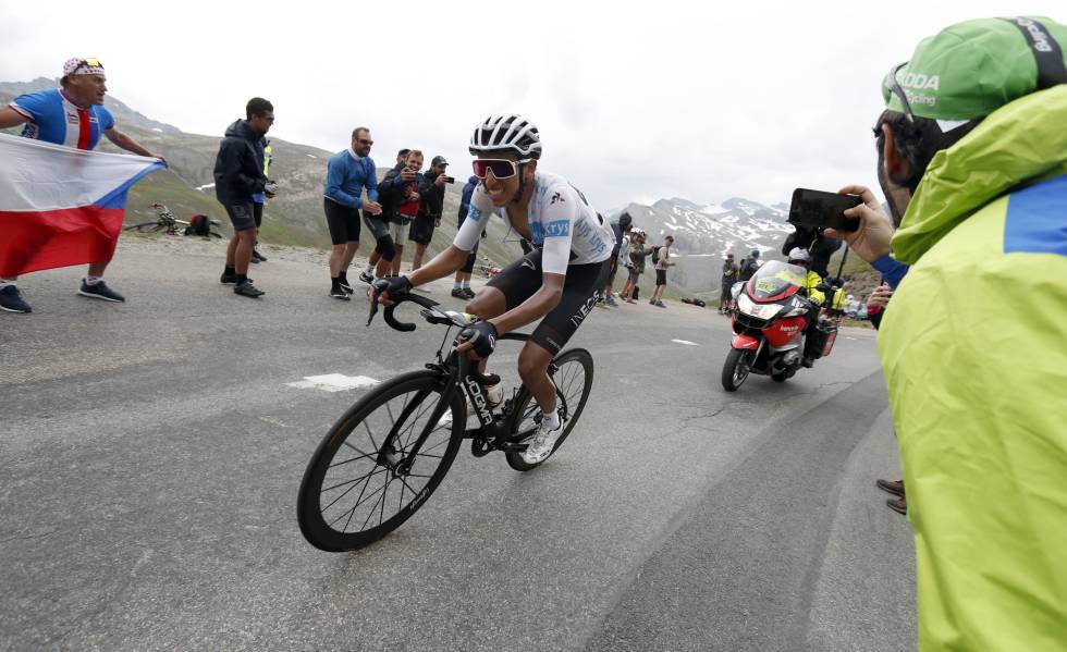 Egan Bernal, durante la etapa de este viernes.