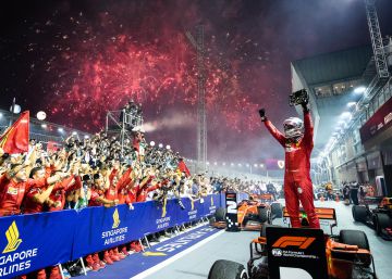 Ferrari premia a Vettel y castiga a Leclerc