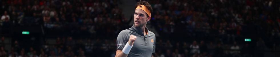 Thiem celebra un punto en la final de Viena.