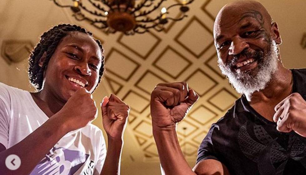 Cori Gauff y MIke Tyson, el pasado mes en Boca Ratón.