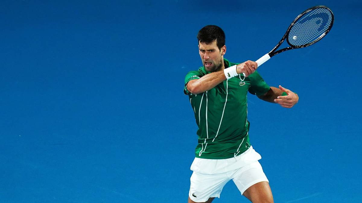 Djokovic, durante la final contra Thiem en Melbourne.