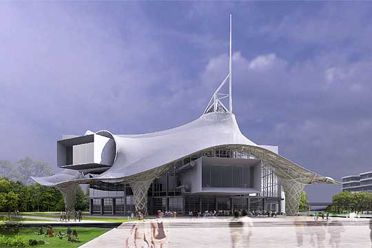 Imagen del proyecto de ampliación del Centro Pompidou en la ciudad francesa de Metz, obra del japonés Shigeru Ban.