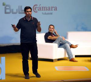 El vicepresidente de Tuenti, Sebastián Muriel, durante su intervención en la jornada de tecnología digital