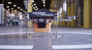 Imagen sin datar cedida por Amazon, que muestra un avión no tripulado o