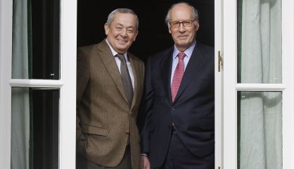 Miguel Boyer y Carlos Solchaga, en casa de Boyer. Miguel Boyer y Carlos Solchaga, en casa de Boyer.