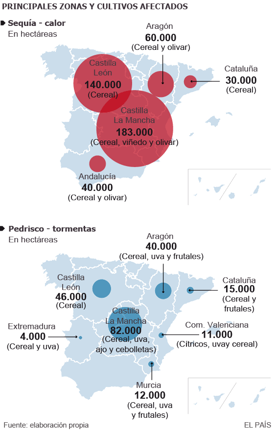 La sequía agota el campo español