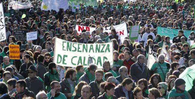 Una manifestaci&oacute;n de la 'marea verde' en Madrid.