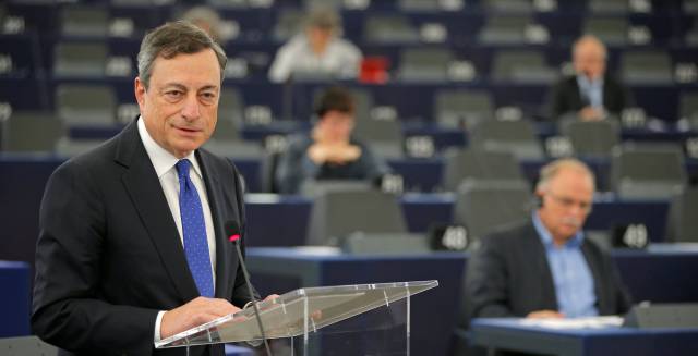 El presidente del BCE, Mario Draghi, en Estrasburgo.