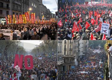 Las grandes protestas convocadas por los sindicatos desde el inicio de la crisis