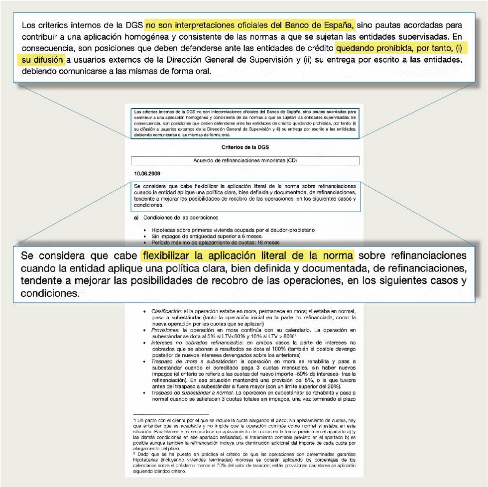 La supervisión del Banco de España alteró normas al estallar la crisis