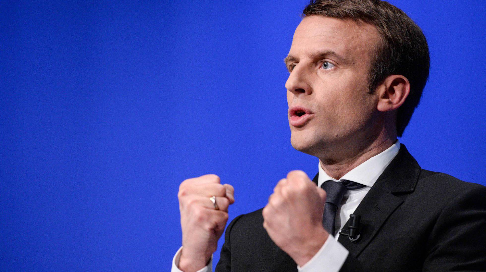 Emmanuel Macron, en un acto de campaña.