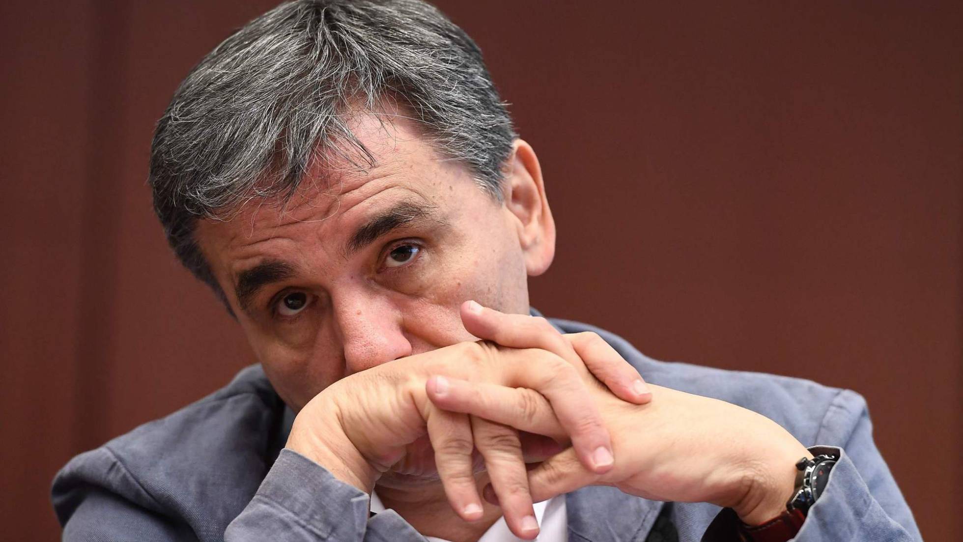 Grega ministro da Economia, Euclides Tsakalotos ontem no Eurogrupo.