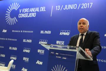Hilario Albarracín, presidente de KPMG en España, durante su intervención.