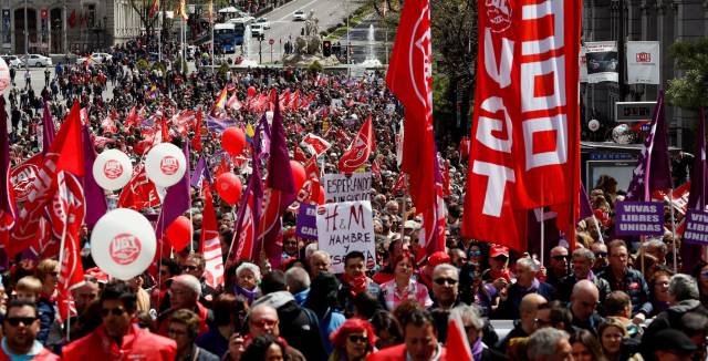 Imagen de la manifestación del 1 de Mayo en Madrid.