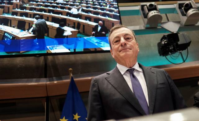 El presidente del Banco Central Europeo, Mario Draghi, en el Parlamento Europeo.
