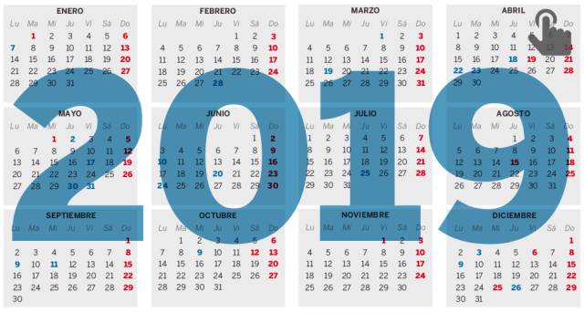 El calendario laboral de 2019 ya es oficial: solo permite un gran puente festivo en toda España