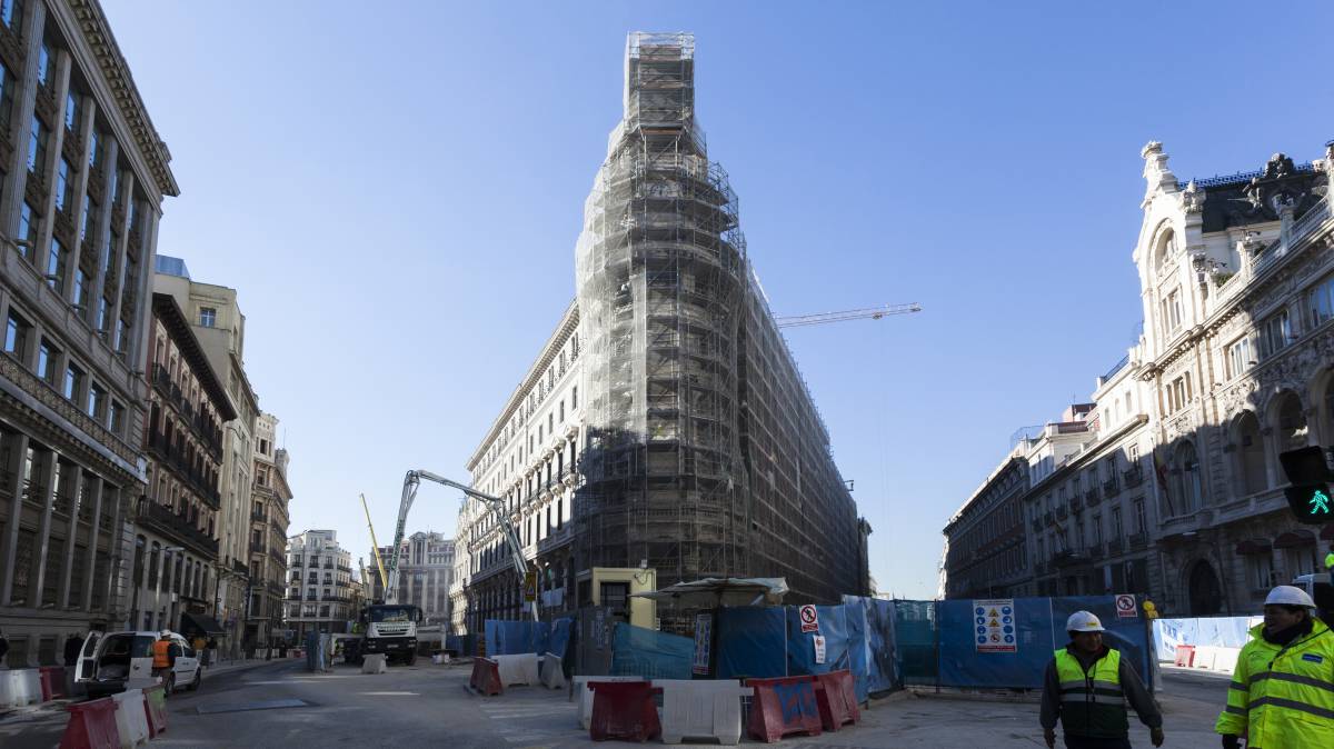 Obras del proyecto Canalejas, donde se instalará el primer Hotel Four Seasons.