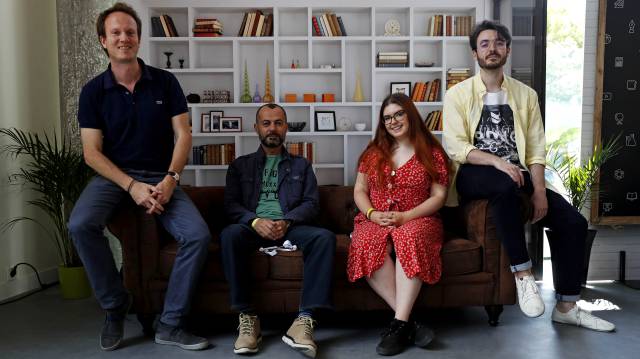 Los profesores Mark Polko y Antonio Pérez y los 'youtubers' Andrea Izquierdo (Andreo Rowling) y José Luis Crespo (Quantum Fracture).