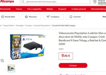 Alcampo pone a la venta una consola por un céntimo y luego cancela los pedidos