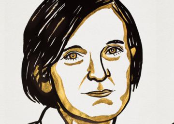 De izquierda a derecha, retratos de Abhijit Banerjee, Esther Duflo y Michael Kremer, premios Nobel de Economía 2019.